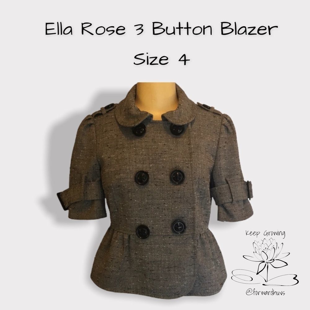 Ella Rose Three Button Blazer Size 4